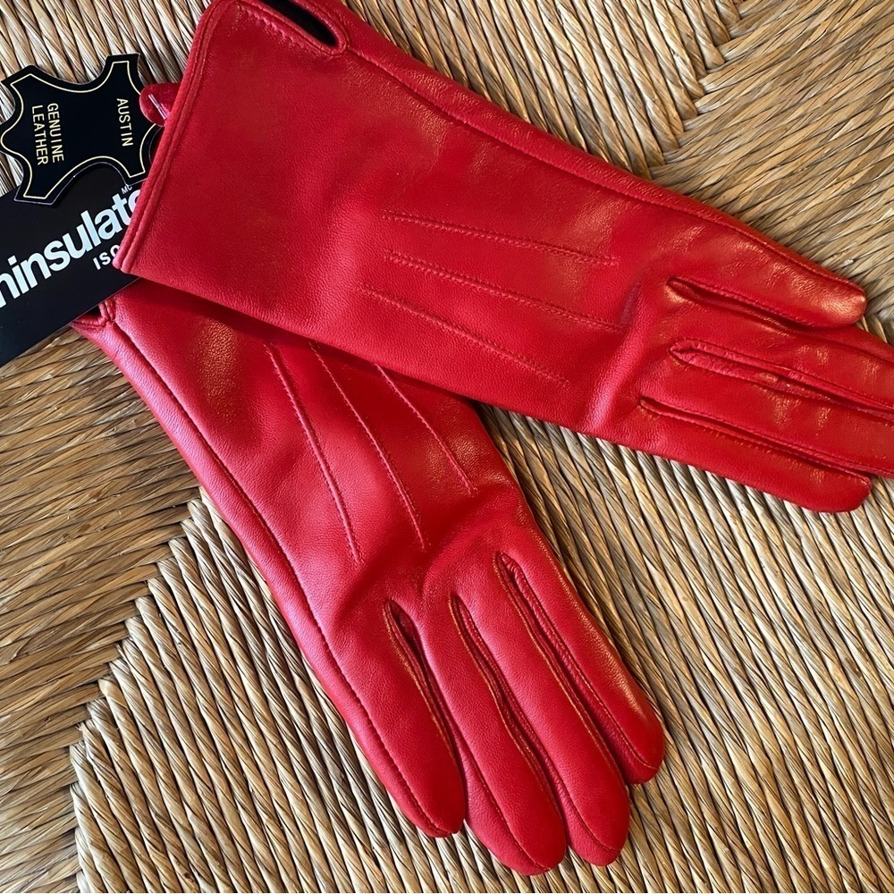 NWT Red Austin 3M Leather Gloves size 6